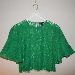 Forever 21 Green Lace Sheer Top